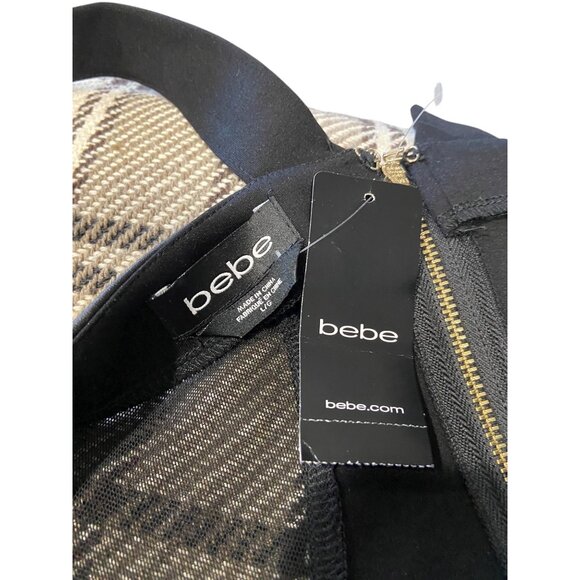 Bebe Cut-Out Corset Bodycon Dress Black Size L NWT Holiday Party New Years Eve - Picture 3 of 13